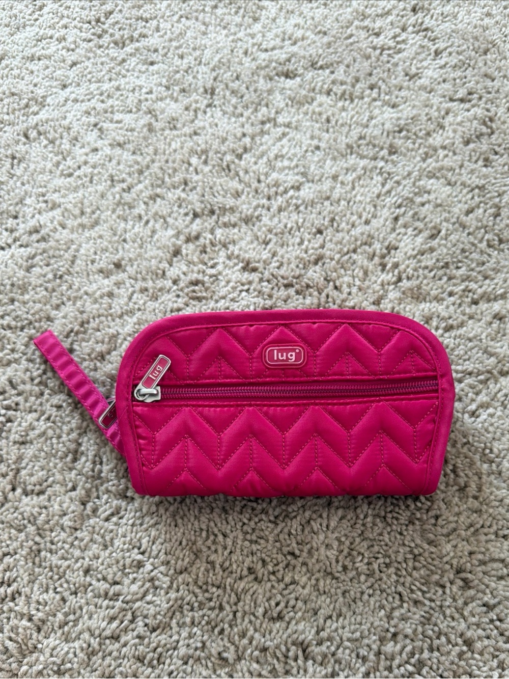 Lug Wristlet Pouch with 8 Zippers in Hot Pink